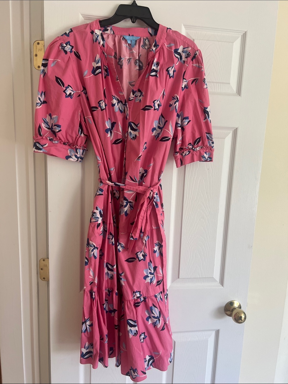Draper James Pink Floral Wrap Midi Dress